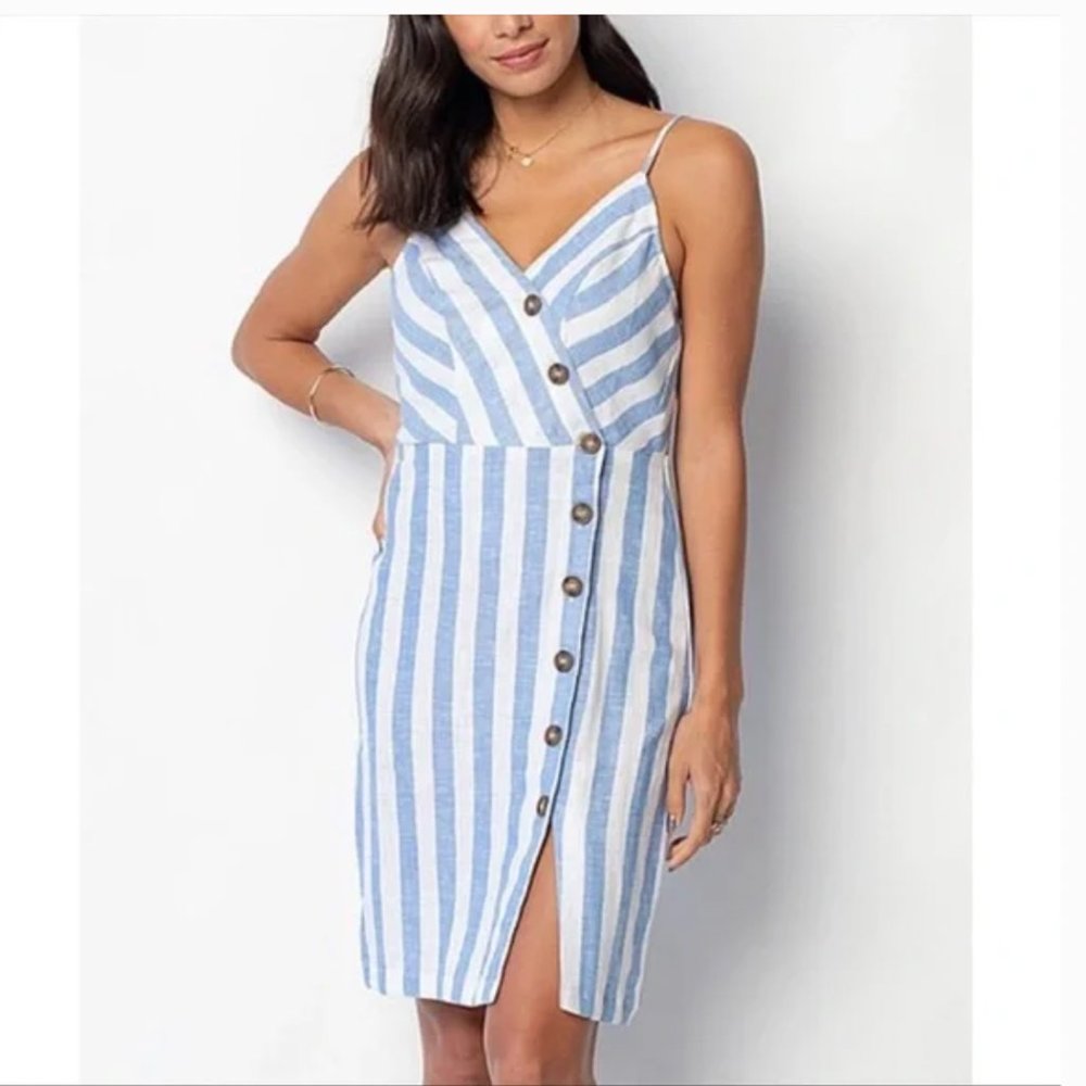 Love Tree Striped Linen Sundress